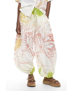 Desigual Floral-print Pull-on Balloon Pants - White
