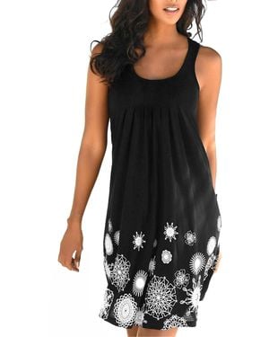 Lascana Sleeveless Printed Dress - Black