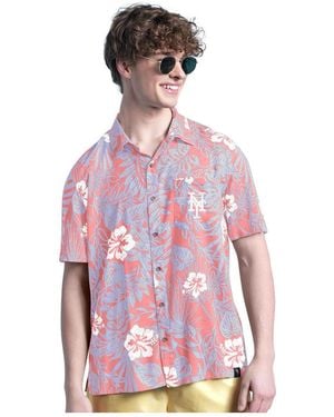 Margaritaville New York Mets Palm Shade Party Button-up Shirt - Pink