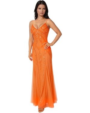 Bebe Beaded Gown - Orange