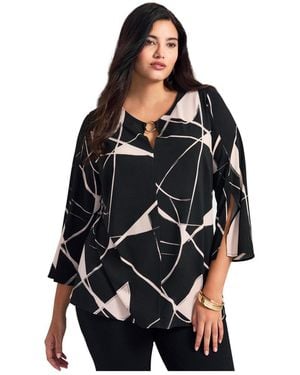 Avenue Audrey Ring Detail Top - Black