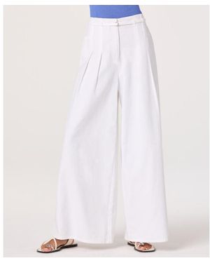 Astr Aiden High-rise Wide Leg Woven Pants - White