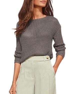 Lascana Open-knit Relaxed Boat-neck Sweater - Gray