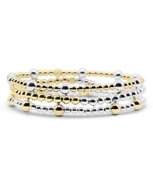 Bowood Lane Non-tarnishing 14k Gold Filled And Sterling Silver Set Of 3 Bracelet Stack - White