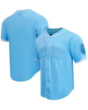Pro Standard Ja Morant Memphis Grizzlies Triple Tonal Mesh Button-up Shirt - Blue