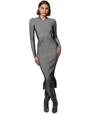 Karen Millen Fitted Long Sleeve Midi Dress - Gray