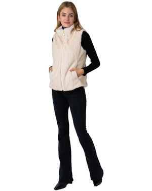 Via Spiga Reversible Faux Fur Vest - White