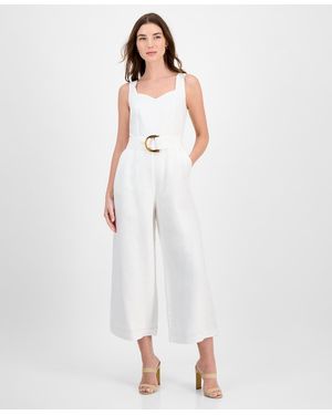 Tahari Sweetheart-neck Wide-leg Jumpsuit - White