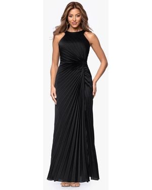 Xscape Long Pleated Halter Neck Ball Gown - Black
