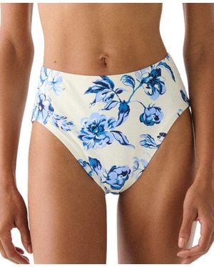 Kate Spade High Leg Swim Bottoms - Blue