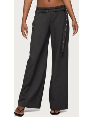 Edikted Cruz Double Belt baggy Tailored Pants - Black