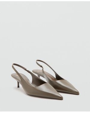 Mango Pointed-toe Leather Heeled Shoes - Green