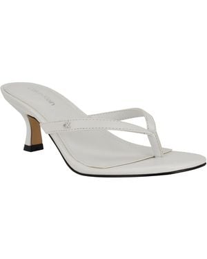 Calvin Klein Opelle Tapered Kitten Heel Sandals - White