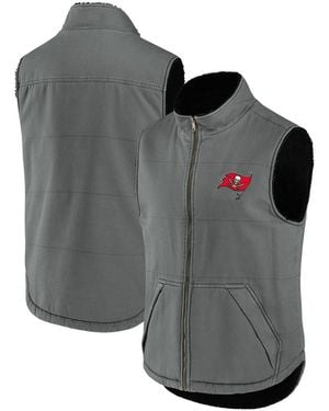 Fanatics Nfl X Darius Rucker Collection By Tampa Bay Buccaneers Sherpa-lined Full-zip Vest - Gray