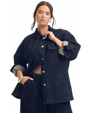 June + Vie June + Vie June + Vie Denim Utility Jacket - Blue