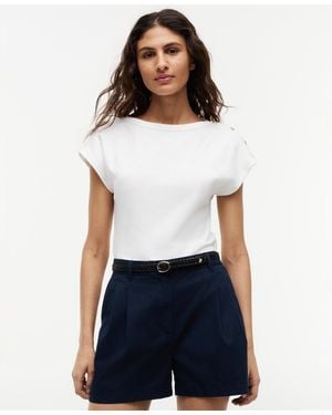 Tommy Hilfiger Cap-sleeve Boat Neck T-shirt - White