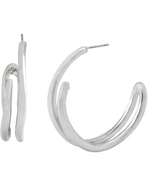 Robert Lee Morris Fluid Bypass Medium Hoop Earrings - Metallic