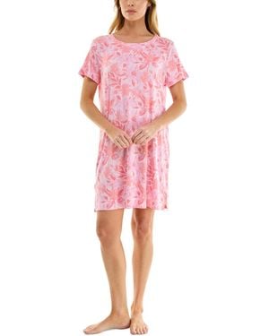 Roudelain Printed Short-sleeve Sleepshirt - Pink