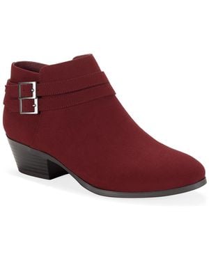 Style & Co. Willaa Belt Block Heel Booties - Red