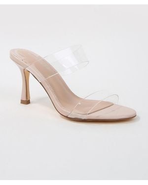 BERNESS Calia Clear Strap Heeled Slides - White