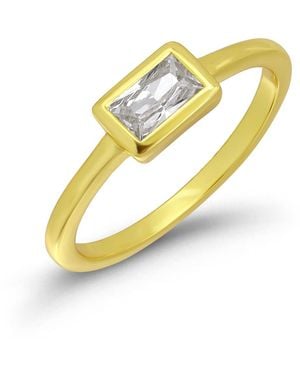 Macy's Cubic Zirconia Baguette Stackable Ring - Metallic