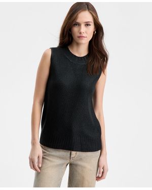 BarIII Shine Sleeveless Sweater - Black