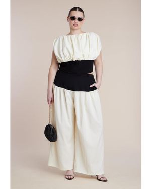 Eloquii Plus Size Colorblocked Wide Leg Pant - Multicolor