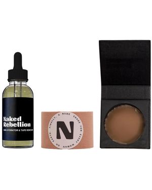 Naked Rebellion The Nudist Kit: Nude Shade Sweat-proof Boob Tape - Black