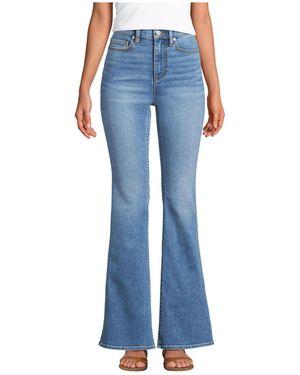 Lands' End Petite Recover Denim High Rise Skinny Flare Jeans - Blue