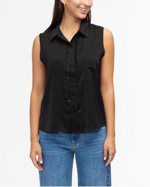 Ellen Tracy Sleeveless Shirt - Black