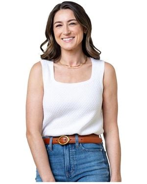 Hope & Henry Organic Scoop Neck Sweater Tank - White