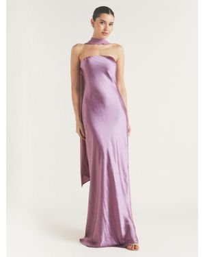 Six Stories Bandeau Satin Bridesmaid Dress - Pink