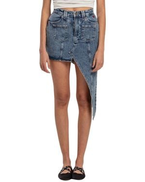 Pcfg Free Heaven Cut Out Denim Skirt - Blue