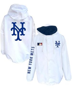 Mitchell & Ness White New York Mets Big & Tall Full-snap Hooded Jacket - Blue
