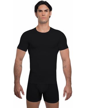 Rounderbum Cotton Compression Crew Neck T-shirt - Black