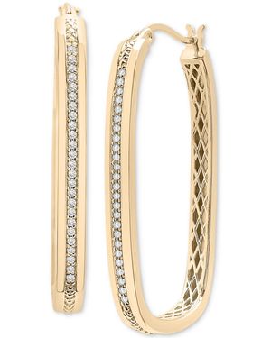 Audrey by Aurate Diamond Rectangular Hoop Earrings (1/4 Ct. T.w. - Metallic
