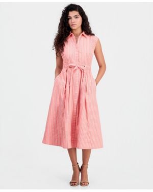 Sam Edelman Button-front Sleeveless Midi Dress - Pink