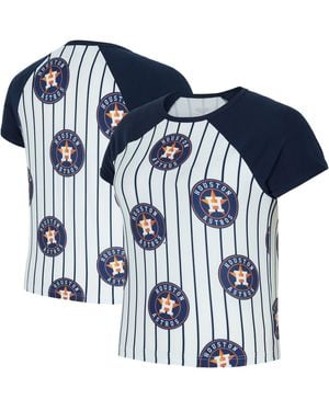 Concepts Sport Houston Astros Outbound Pinstripe Raglan Top - Blue