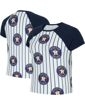 Concepts Sport Houston Astros Outbound Pinstripe Raglan Top - Blue