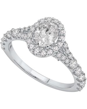 GIA Certified Diamonds Diamond Halo Engagement Ring (1-1/2 Ct. T.w. - White