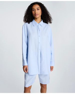 Kenneth Cole Long-sleeve Button-front Top - Blue
