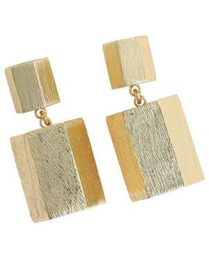 SOH Gold-tone Geometric Block Drop Earrings - Metallic