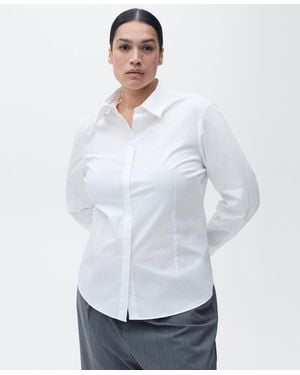 Mango Fitted Cotton Shirt - White