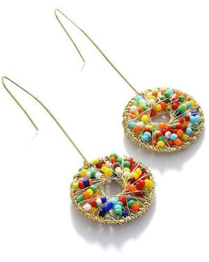 SOH Bead-cluster Drop Earrings - Metallic
