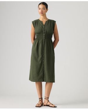 Levi's Beatrice Button-front Midi Dress - Green