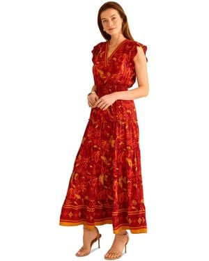 Vince Camuto Ruffle-sleeve Tiered Maxi Dress