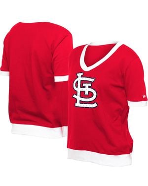 KTZ St. Louis Cardinals Game Day Rhinestone V-neck T-shirt - Red