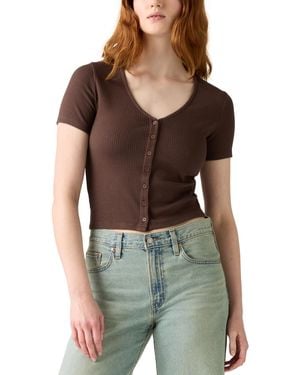Levi's Muse Short-sleeve Button-front Top - Green