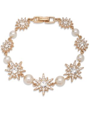 Marchesa Glass Stone And Imitation Pearl Star Flex Bracelet - Metallic