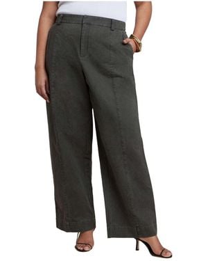 Eloquii Plus Size Twill Straight Leg Pant - Black